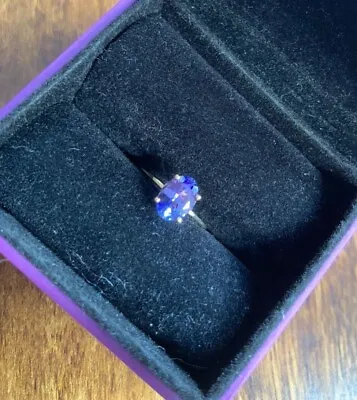 14ct Yellow Gold AAA Tanzanite Solitaire Ring Size J/K NWOT • £400
