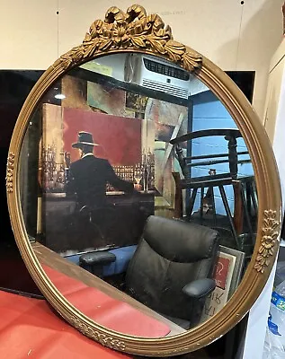 Vintage Empire Style Round Mirror With Wood Frame • $50