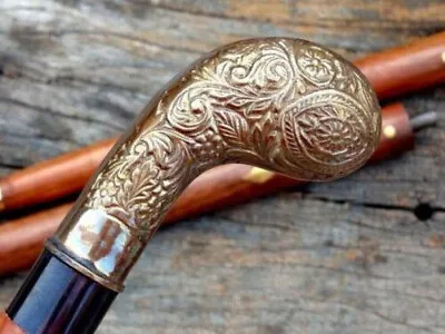 $30.60 • Buy Nautical Solid Brass Golf Head Handle Antique Trendy Wooden Walking Stick Cane
