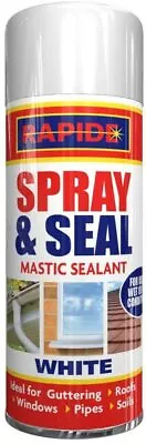 White Mastic Sealant Leak Stop Spray Seal Roof Gutter Pipes Window Sealer • £5.65