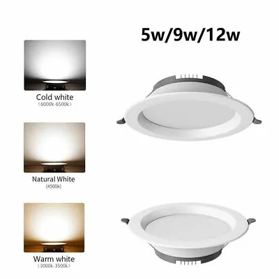 5W/9W/12W LED Downlight Tri Color Changeable Dimmable Recessed Light • $17.23