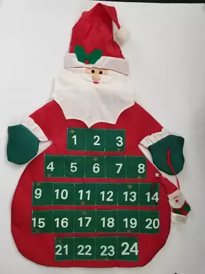 Vtg Advent Countdown To Christmas Hanging Santa Claus Calendar • $12.95