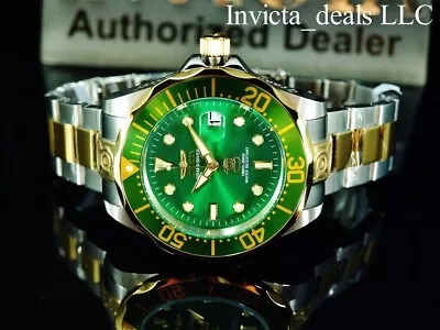 Invicta Men's 47mm GRAND DIVER Automatic GREEN DIAL Gold Two Tone SS 300m Watch • $99.89