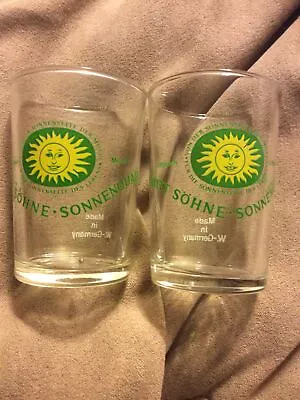 2 German Beer Wine Tasting Shot Glasses Schmitt Sohne Sonnenseite Der Mosel Sun • $8