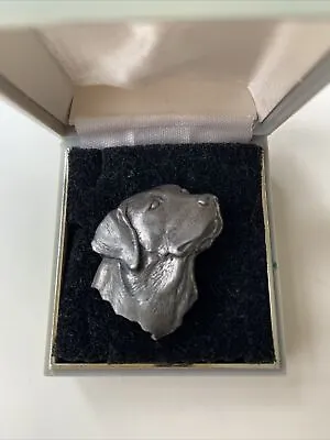 Lovely Vintage Pewter Labrador Brooch Signed A.R.Brown…boxed • £10