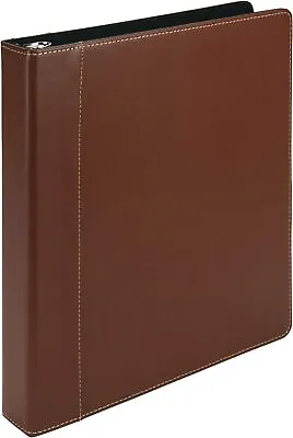 1  Contrast Stitch Leather 3 Ring Binder Portfolio Organizer 3 Ring Binder... • $29.66