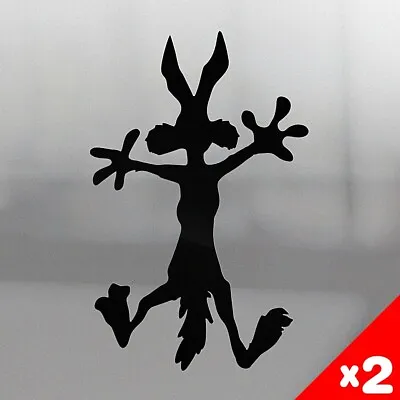 2 X WILE E COYOTE Stickers 170mm Dent Funny 4x4 4wd Truck Car Vinyl Decal • $7