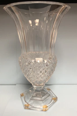 $26.25 • Buy LARGE Flared Sign Val St Lambert Cut Lead Crystal Pineapple Form Vase 10  (SH1)