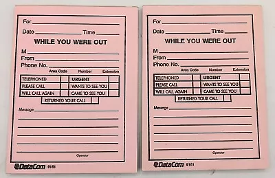 2 Vintage While You Were Out Phone Message Memo Pads Pink • $4.95