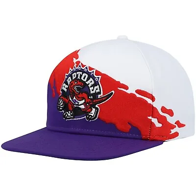 Toronto Raptors Mitchell & Ness Vintage Paintbrush Snapback Hat - Purple/Red • $35.95