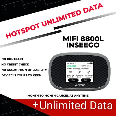 Verizon 8800L 4G LTE Hotspot Modem - Unlocked USB-C Black 100 Mbps Unlimited • $74.95