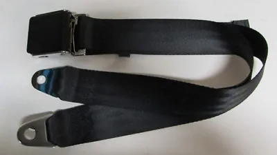 Vintage Black Lift Lid Universal Non Retractable Black Lap Seat Belt : 60   • $38