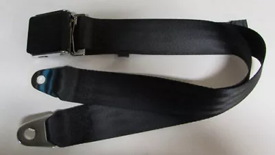 Vintage Black Lift Lid Universal Non Retractable Black Lap Seat Belt : 74   • $32.44