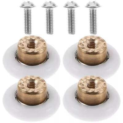  4 Pcs Bathroom Door Roller Sliding Shower Runners Hanging Wheel Metal • £9.65