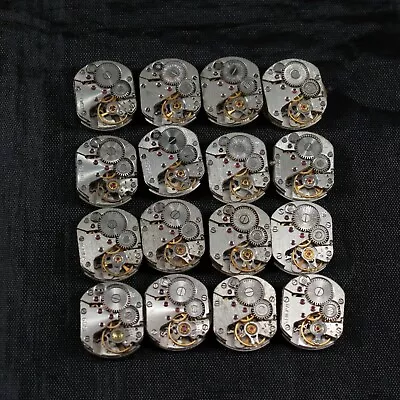 A LOT OF 16 PCS 16 Mm LADY RECTANGULAR WATCH MOVEMENTS Steampunk DIY Parts • $19.99