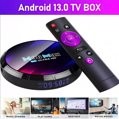 H96 MAX Wifi Smart Quad Core TV Box Android 13.0 8K HD Stream Player Bluetooth • $49.91