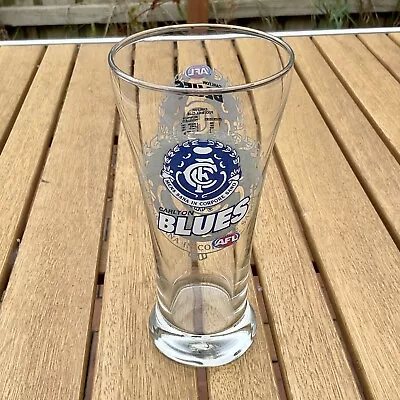 $37.99 • Buy Carlton Blues Afl Vfl Tall Beer Drinking Glass Collectable Vintage Footy Mancave