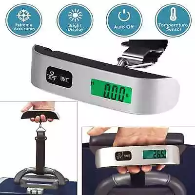 50kg/10g Portable Travel LCD Digital Hanging Luggage Scale Electronic Weight US • $5.95