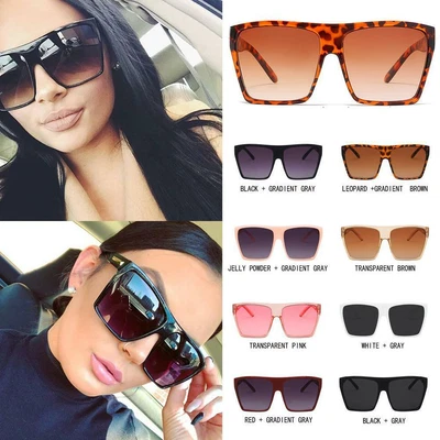 $6.61 • Buy Oversized Square Flat Top Sunglasses Large Black Square Women Ladies AU