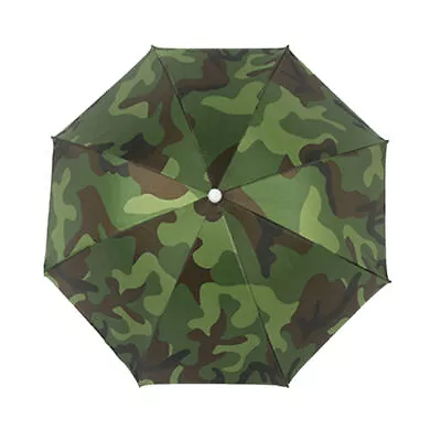 Umbrella Hat Foldable Outdoor Sun Shade Waterproof Camping Headwear Cap • £7.07