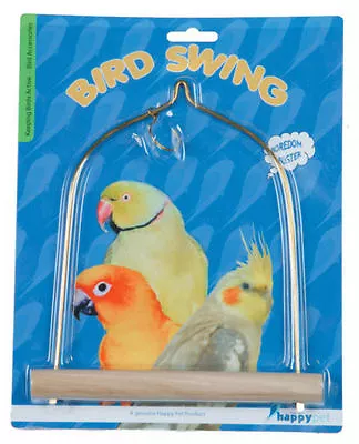 Cockatiel Lovebird Parakeet Wooden 19 Cm Hanging Bird Cage Swing 21051 • £5.79