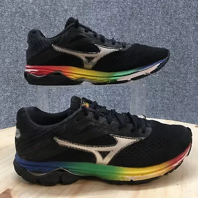 Mizuno Wave Rider 23 Shoes Youth 5 Running Sneakers Black Mesh Lace Up Casual • $23.54