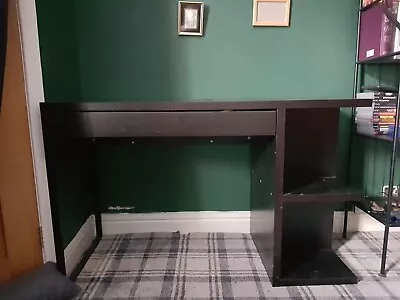 Ikea Black Micke Desk With Drawer & Side Storage • £40