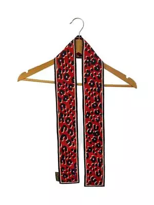 LOUIS VUITTON Leopard Scarf Silk RED Leopard Women M74563 • £187.01
