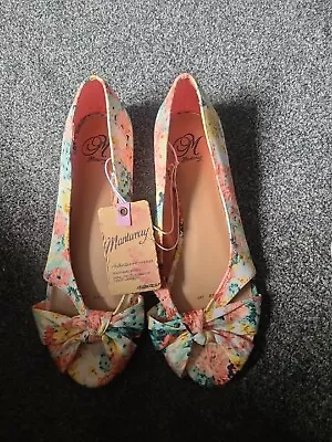 Ladies Summer Peep Toe Mantaray Shoes / Sandals - Brand New - Size 7 • £6.05