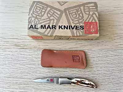 Al Mar AMK 1001S Osprey Folding Knife Stag Handle Moki Japan 1993 • $250