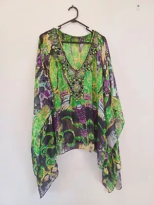 100% Silk Chelsea Kaftan Top RRP$350 • $59