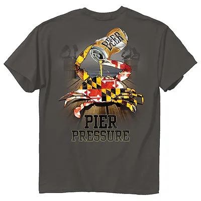 Pier Pressure Maryland Crab & Beer T-Shirt - Maryland My Maryland - NEW • $19.99