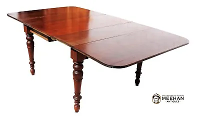 Antique English Mahogany Dining Farm Table Turned Legs • $975