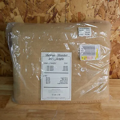 JC Penny 100% Acrylic Thermal Blanket Size 80x90 Color Pale Camel • $39.95