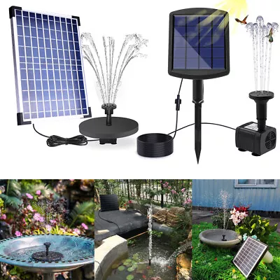 Solar Panel Powered Water Feature Plants Pump Garden Pool Pond Aquarium Fountain • £14.99