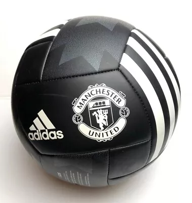 Adidas Manchester United Soccer Ball Football Size 5 Black & White EUC • $24.99