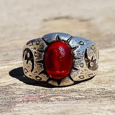 Light Ring 2.7 Gram 925 Sterling Silver Men Ring Natural Yemeni Red Garnet Stone • $35