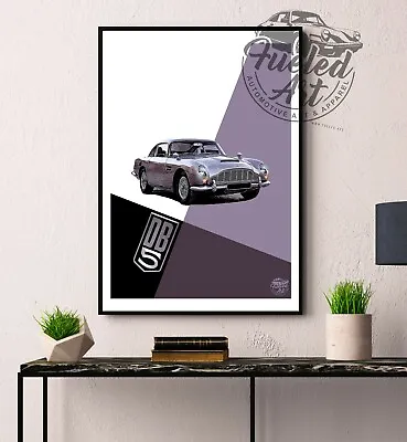 Aston Martin DB5 Print - James Bond Wall Artwork Gift Classic Car Poster Art  • $23.43