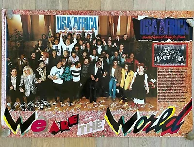 VINTAGE 1985 MICHEAL JACKSON “WE ARE THE WORLD” Verkerke Poster MINT IN PLASTIC • $49