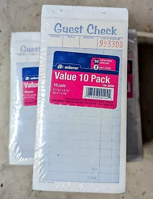 3 - 10 Packs Of Restaurant Guest Check Books 2-Part Carbonless  • $29.99