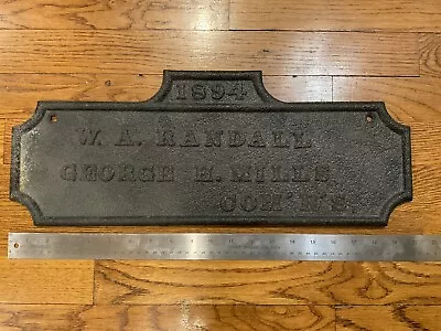 Original Antique 1894 Cast Iron Sign Masonic Lodge ? Gar ? • $398.77