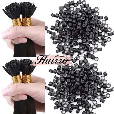 Silicone-Lined Micro Links Rings Silicone For I-Tip Remy Human Hair Extensions • $7.33