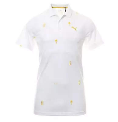  NEW  MENS PUMA X PTC EDITION GOLF POLO-WHITE-SIZE LARGE  STYLE #532905 • $15