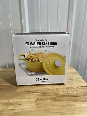 Martha Stewart Collector's 2 Quart Enameled Cast Iron Dutch Oven Yellow • $59.99
