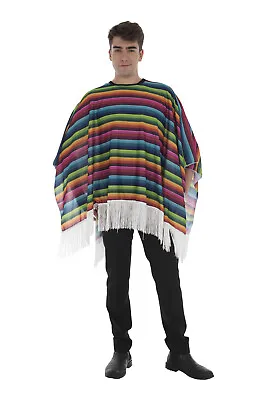 Fancy Dress 80cm Multicolour Mexican Bandit Poncho - Colour Options Available • £15.69