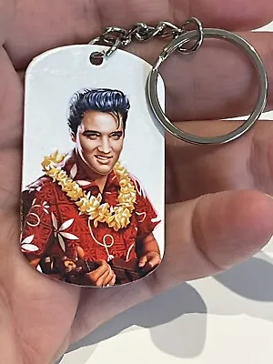 Elvis Presley Enamel Metal Keyring The King Of Rock N Roll 50s 60s NEW • $6.15