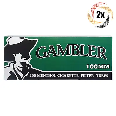 2x Boxes Gambler Green Menthol 100MM 100's ( 400 Tubes ) Cigarette Tobacco RYO • $16.47