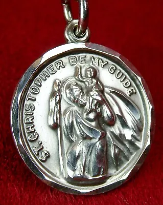 Nun's Vatican Pilgrimage RARE Vintage Sterling St Christopher Habit Rosary Medal • $44.99