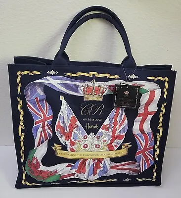 NWT Harrods King Charles III  Coronation Tote Bag Size Large • $254.77