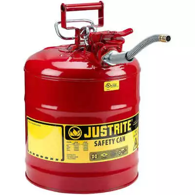 Justrite 7250120 AccuFlow 5 Gallon Gasoline Safety Can Red Steel Gas Flammables • $136.95